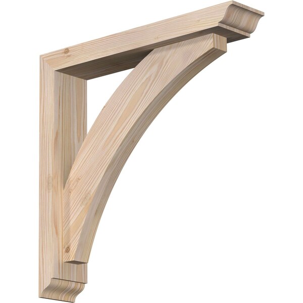 Ekena Millwork Thorton Traditional Smooth Bracket w/ Offset Brace, Douglas Fir, 3 1/2"W x 18"D x 18"H BKT0402X18X18THR01SDF - main